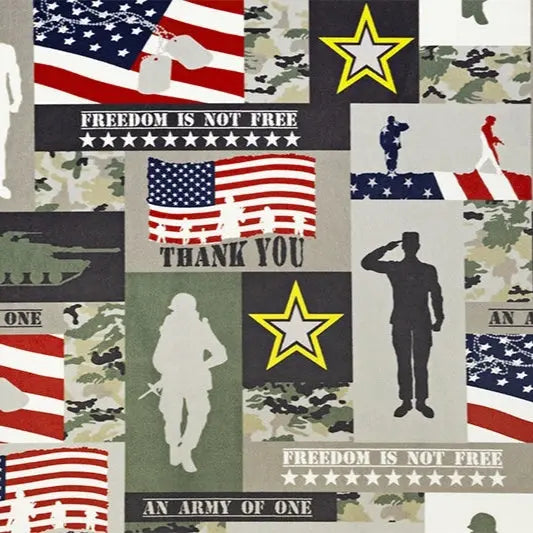 Green Soldier Digital Cuddle Fabric per yard