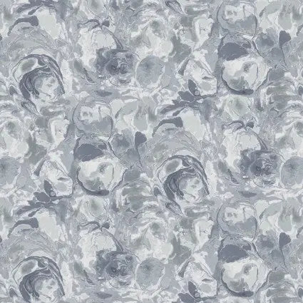 Grey First Light Paint Swirls Cotton Wideback Fabric per yard