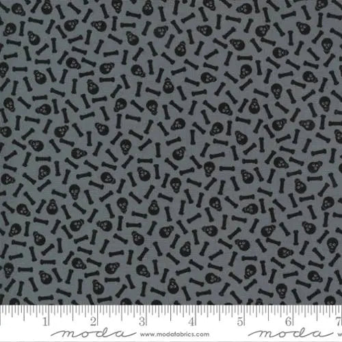 Grey Midnight Magic 2 Mist Skulls 44"/45" Fabric Per Yard
