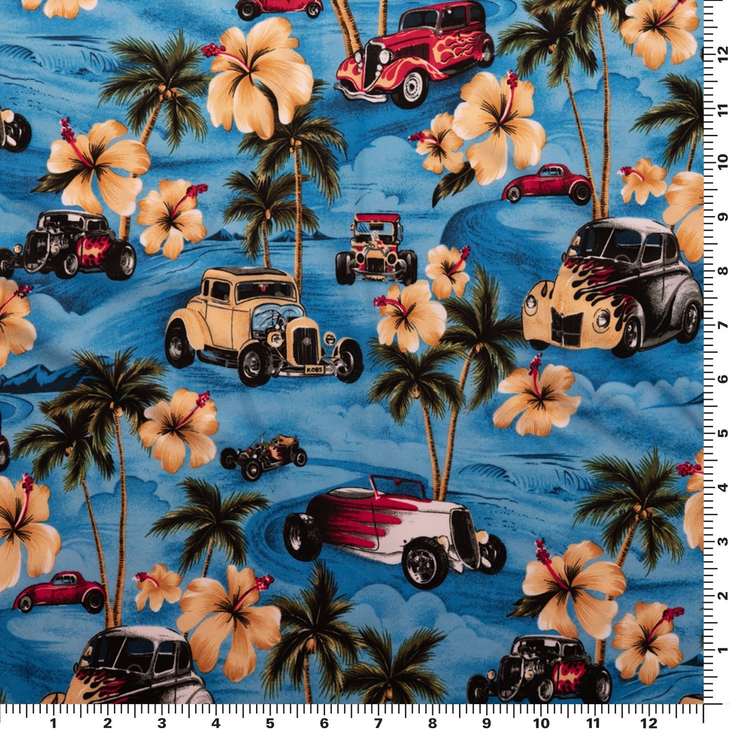 Hawaiian Hot Rods Printed Spandex Fabric | CDW