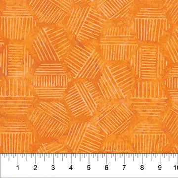 Hexies Persimmon Orange 81700-54 Cotton 44"/45" Fabric Per Yard