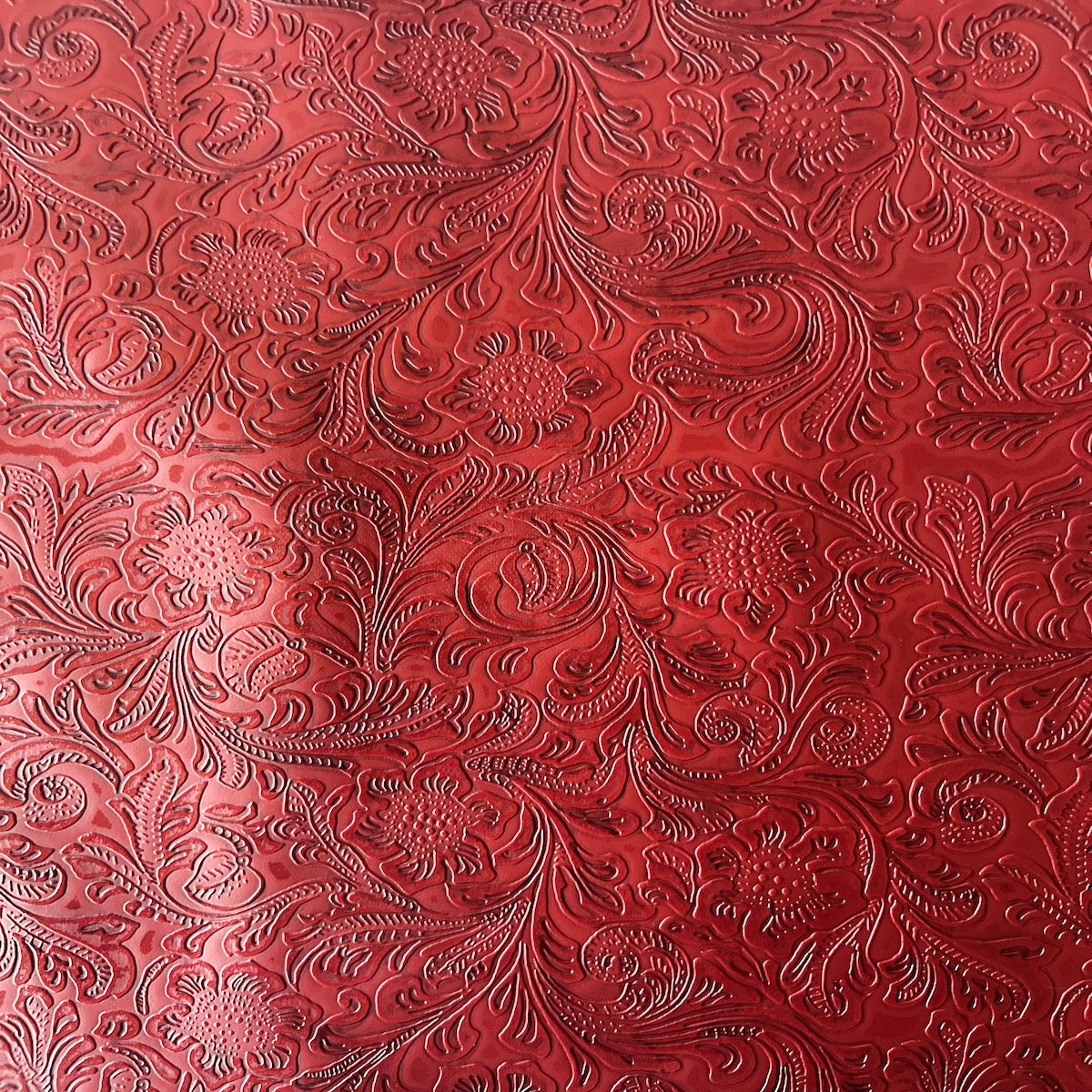 Western Floral PU Faux Leather Vinyl Fabric
