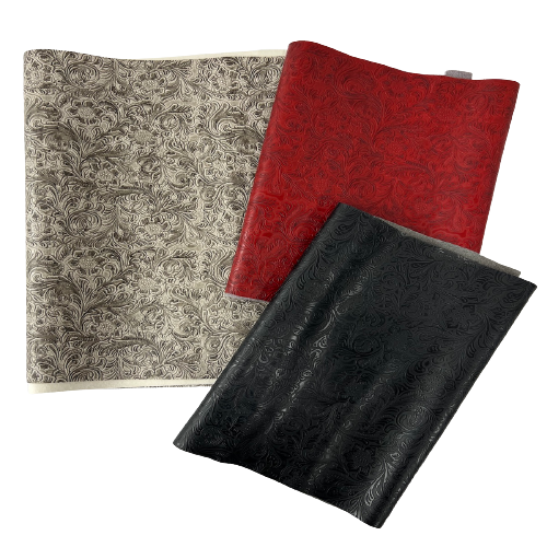 Western Floral PU Faux Leather Vinyl Fabric