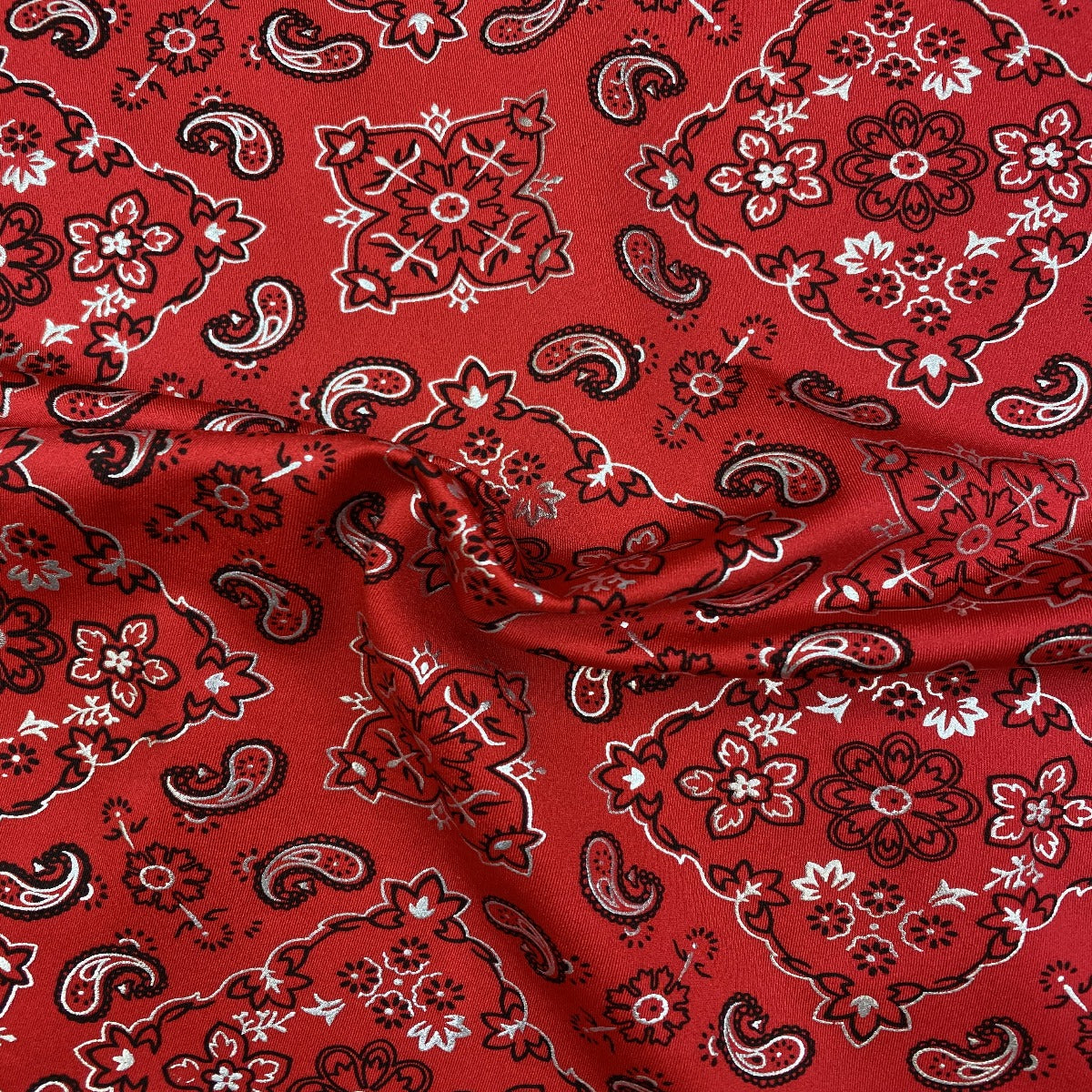 Bandana Paisley Print Spandex Fabric