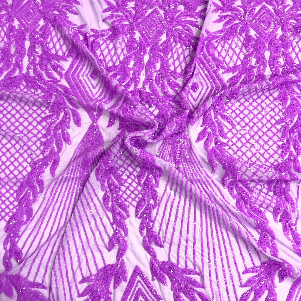 Alpica Geometric Stretch Sequins Fabric