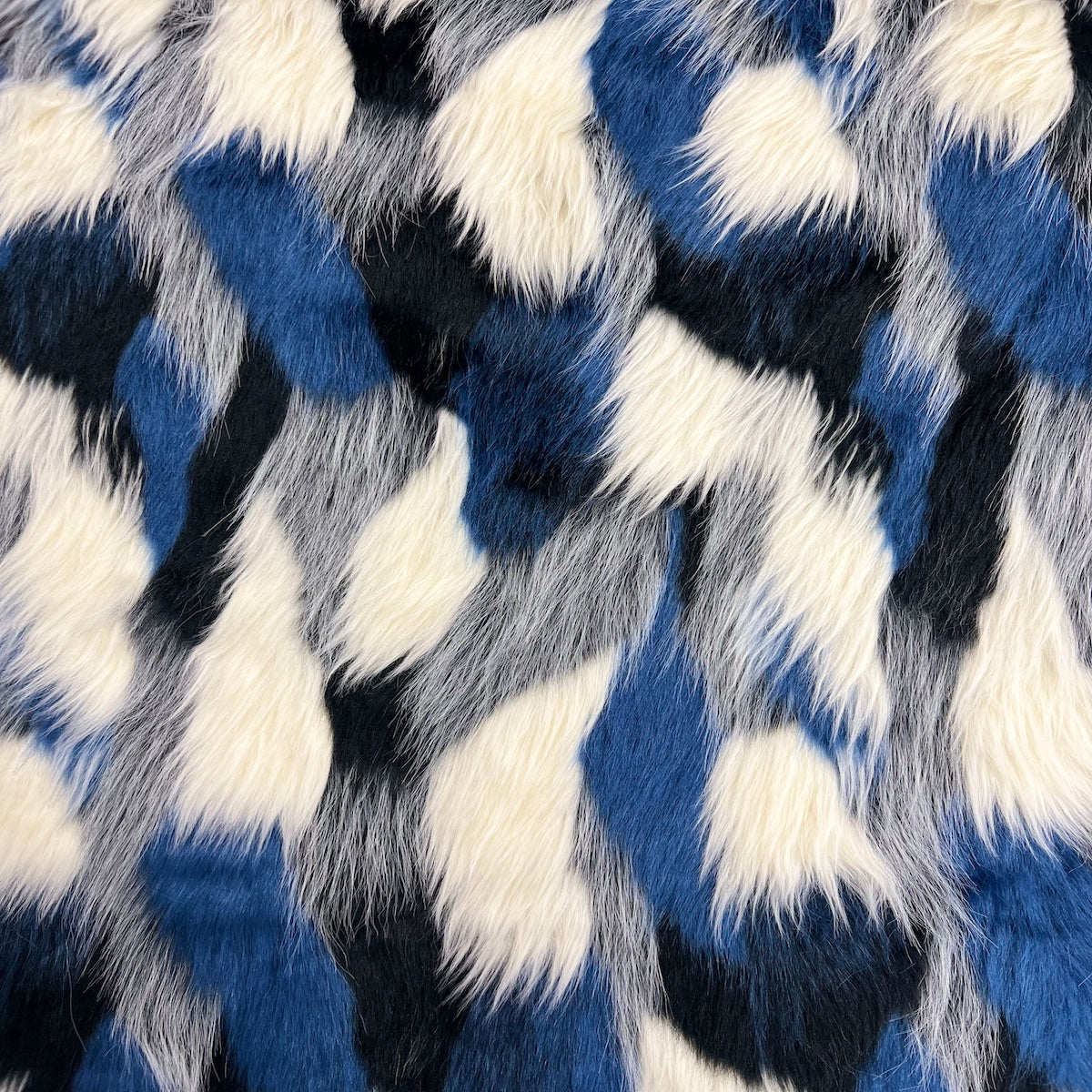 Multicolor Patchwork Faux Fur Fabric