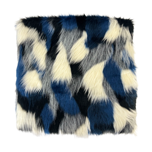 Multicolor Patchwork Faux Fur Fabric