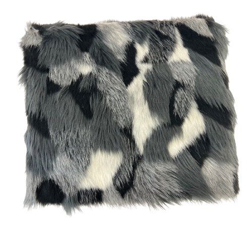 Multicolor Patchwork Faux Fur Fabric