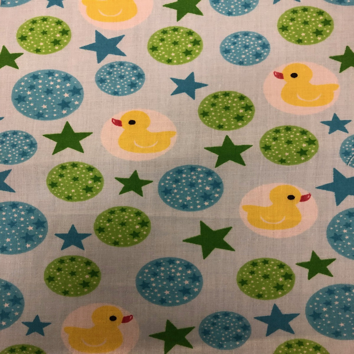 Rubber Ducky Print Poly Cotton Fabric