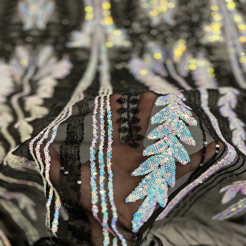 Alina Damask Stretch Sequins Fabric