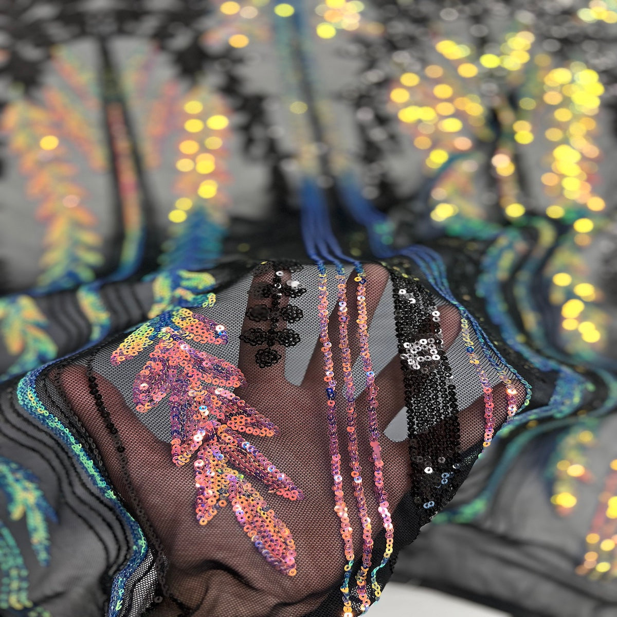 Alina Damask Stretch Sequins Fabric