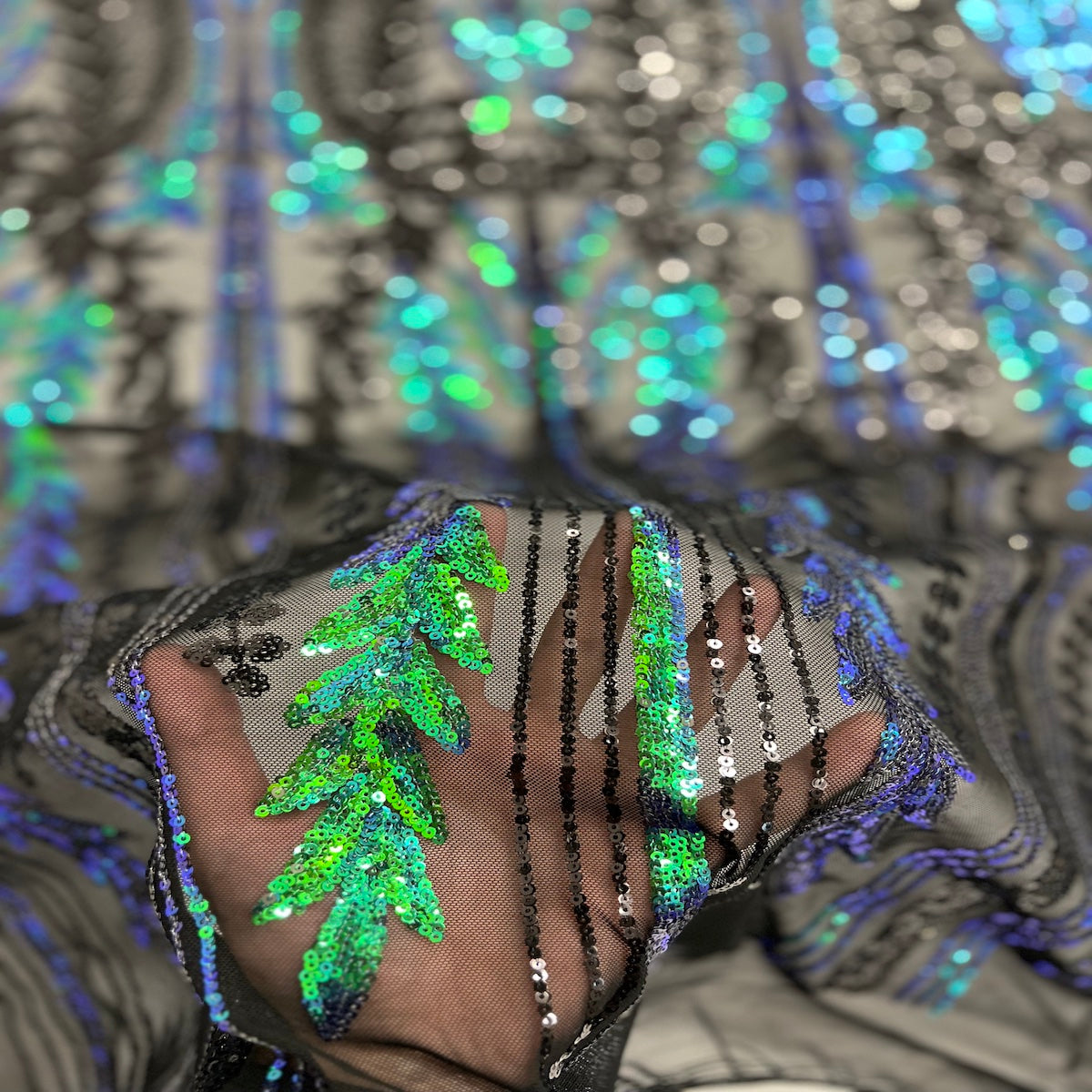 Alina Damask Stretch Sequins Fabric