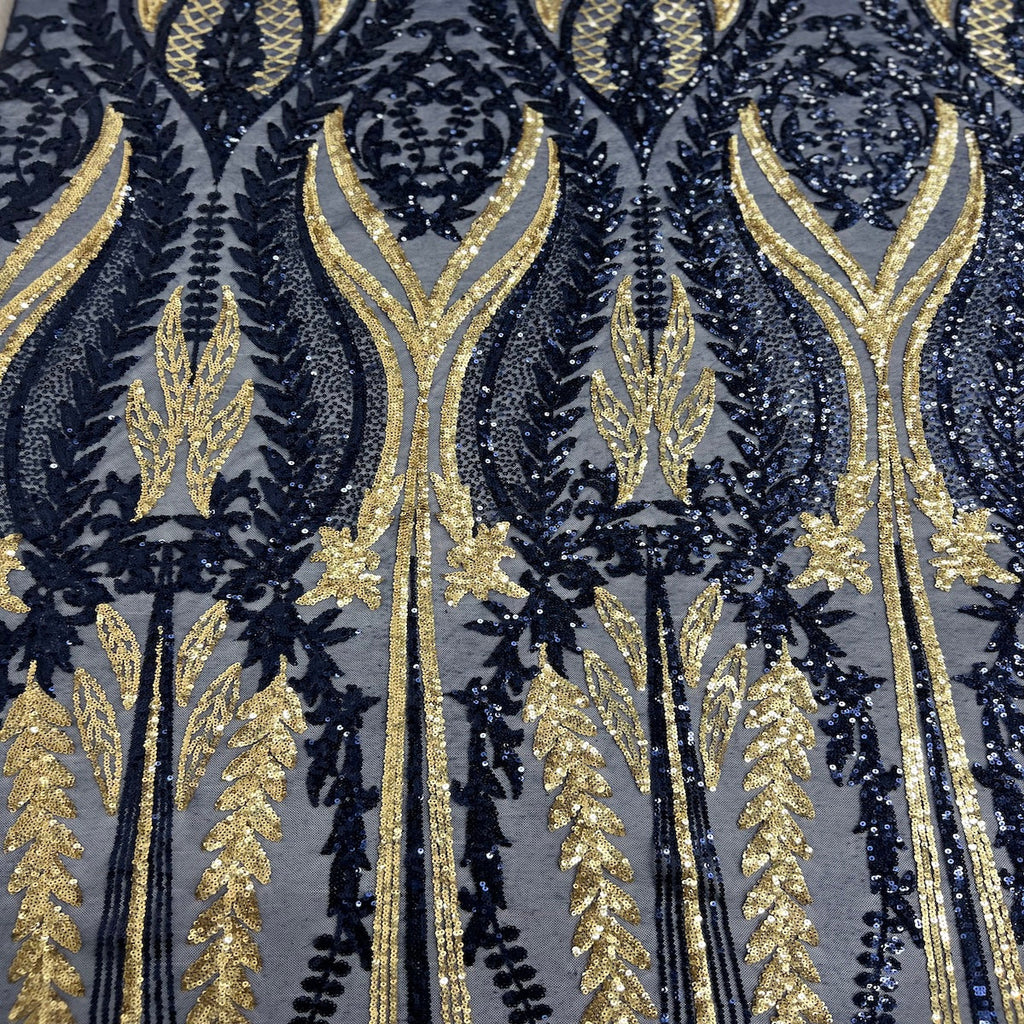Alina Damask Stretch Sequins Fabric