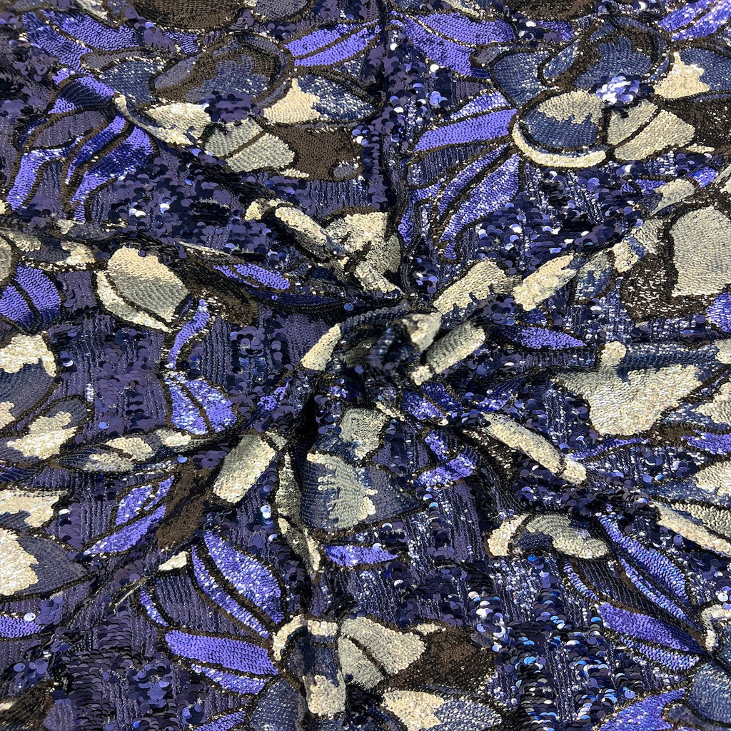 Giselle Multicolor Floral Stretch Sequins Fabric