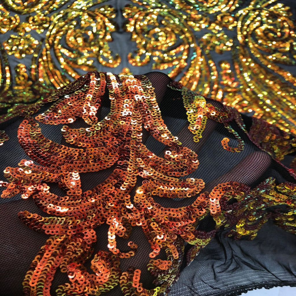 Catina Damask Stretch Sequins Fabric