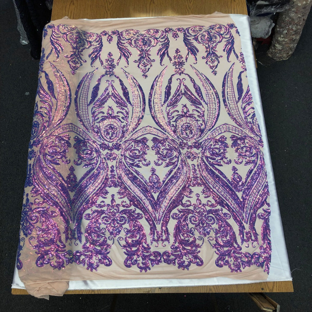 Catina Damask Stretch Sequins Fabric