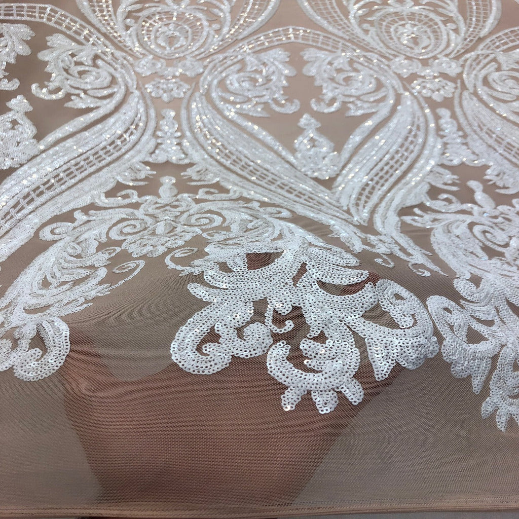 Catina Damask Stretch Sequins Fabric