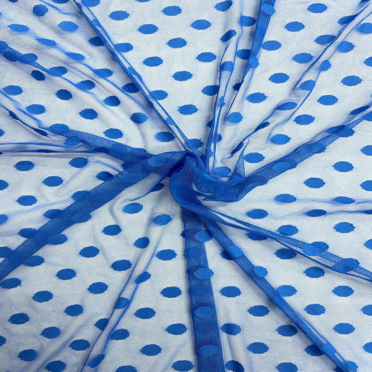 Flocked Polka Dot Mesh Fabric