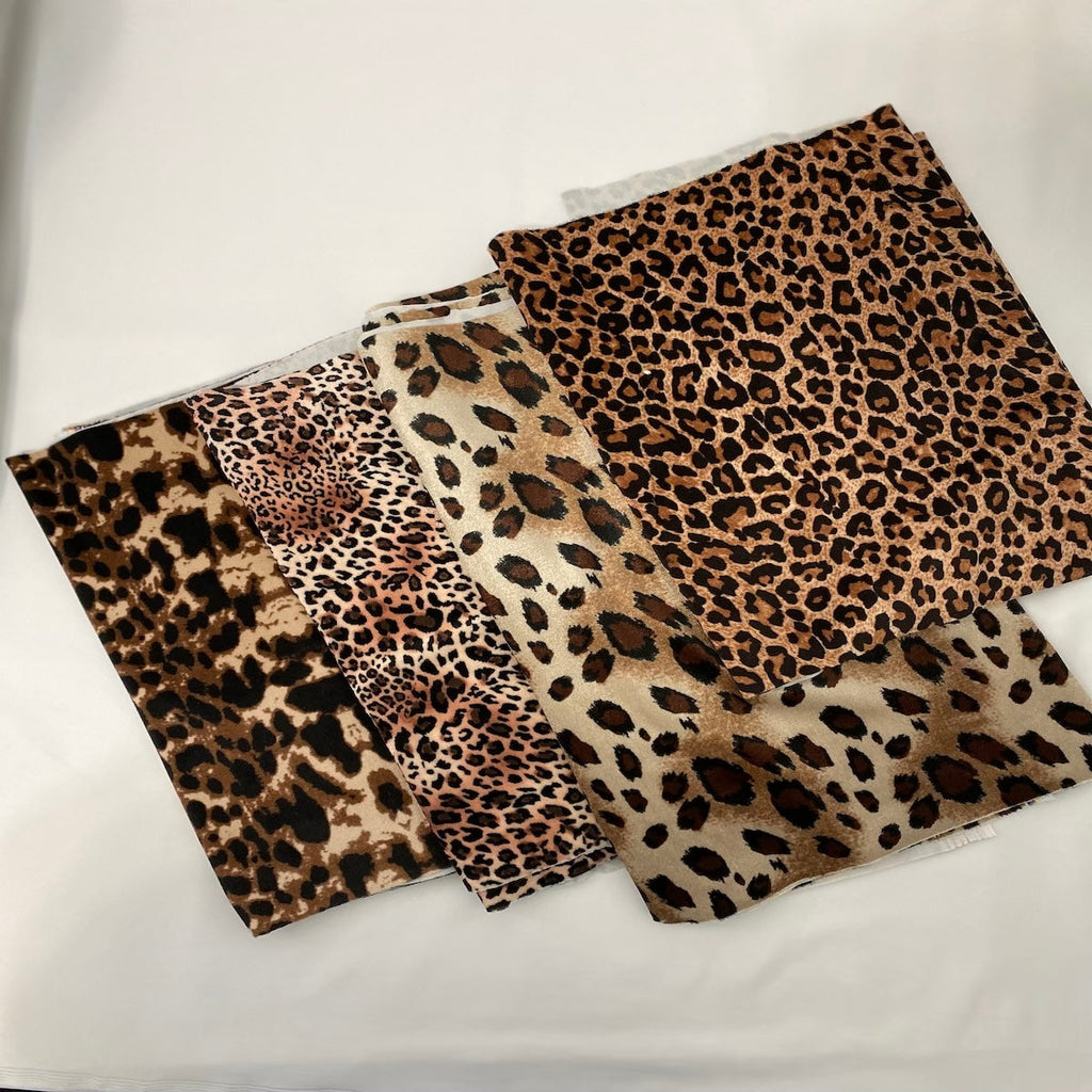 Leopard Print Stretch Velvet Fabric