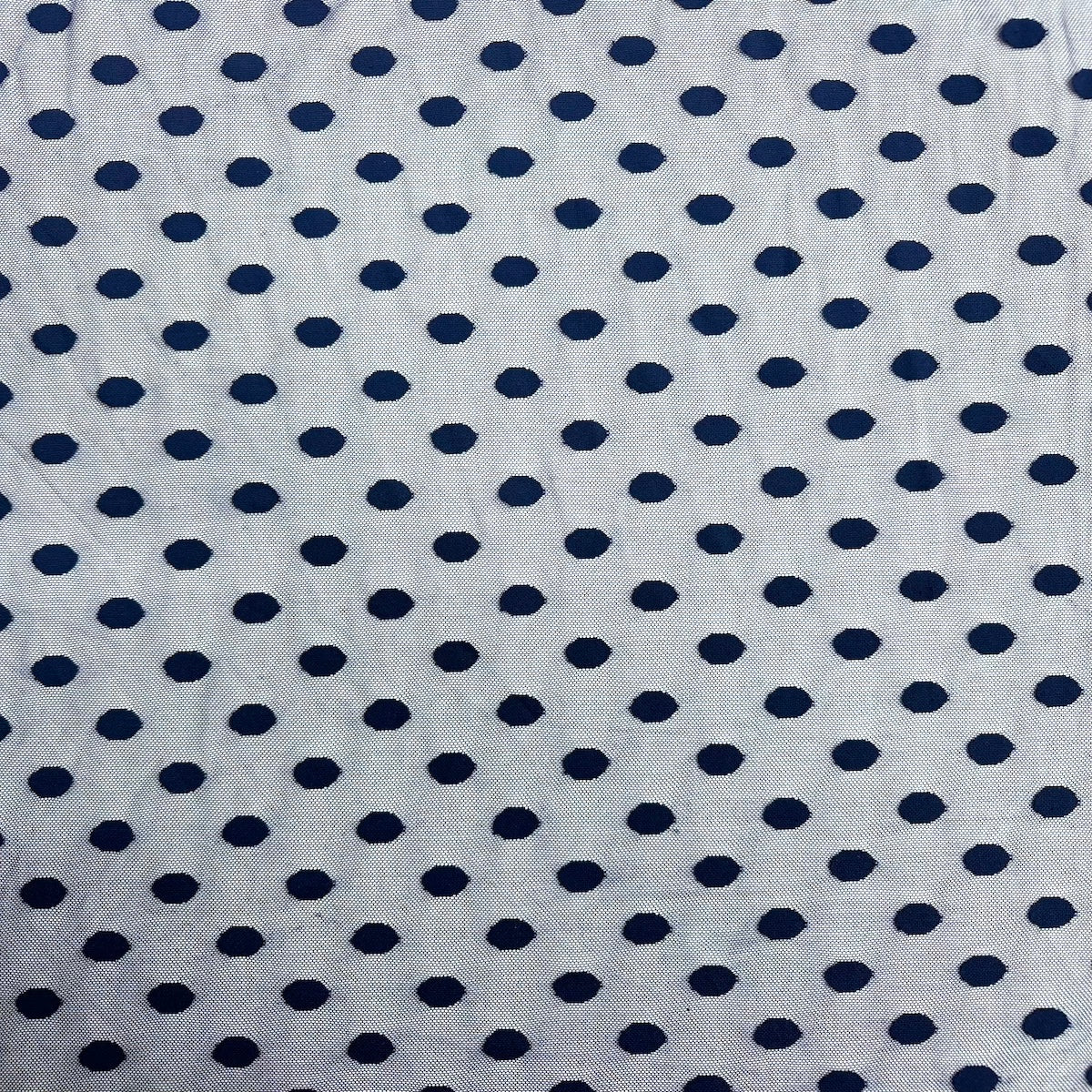 Flocked Polka Dot Mesh Fabric