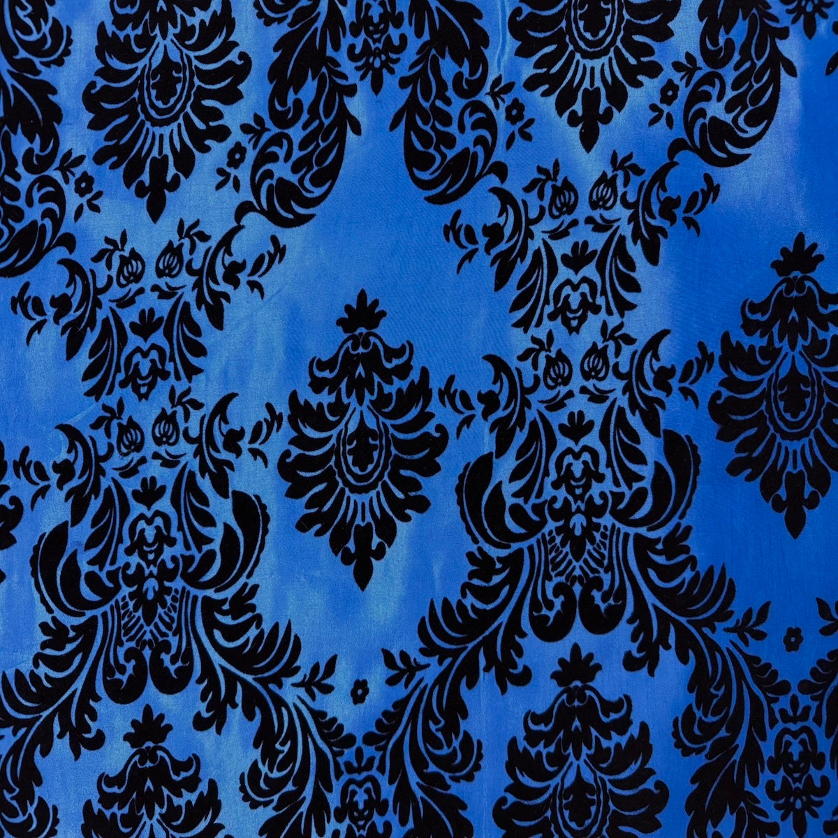 Damask Flocked Taffeta Fabric