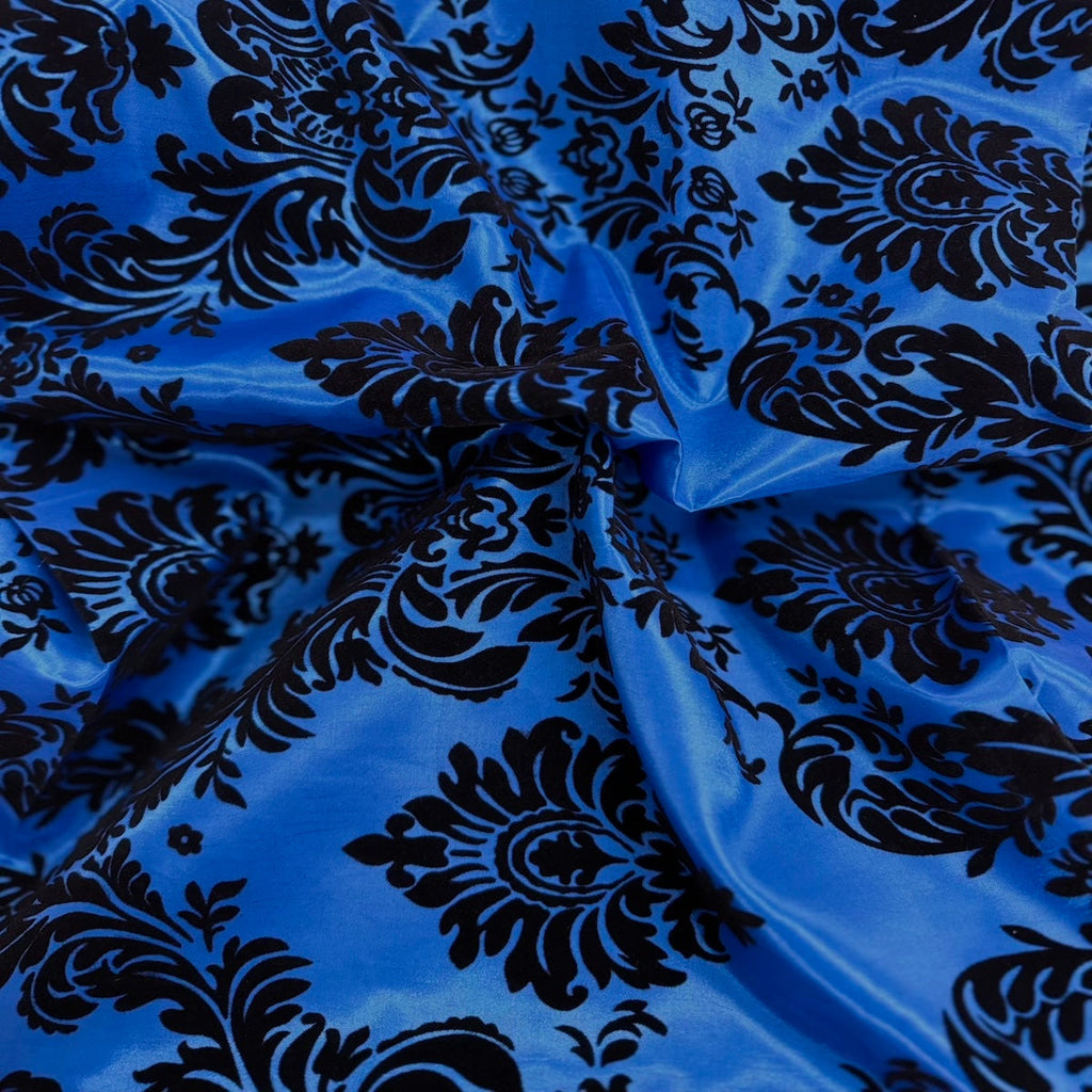 Damask Flocked Taffeta Fabric