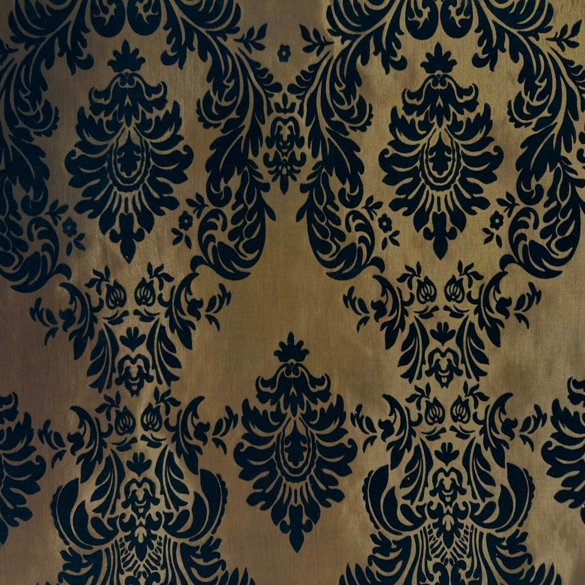 Damask Flocked Taffeta Fabric