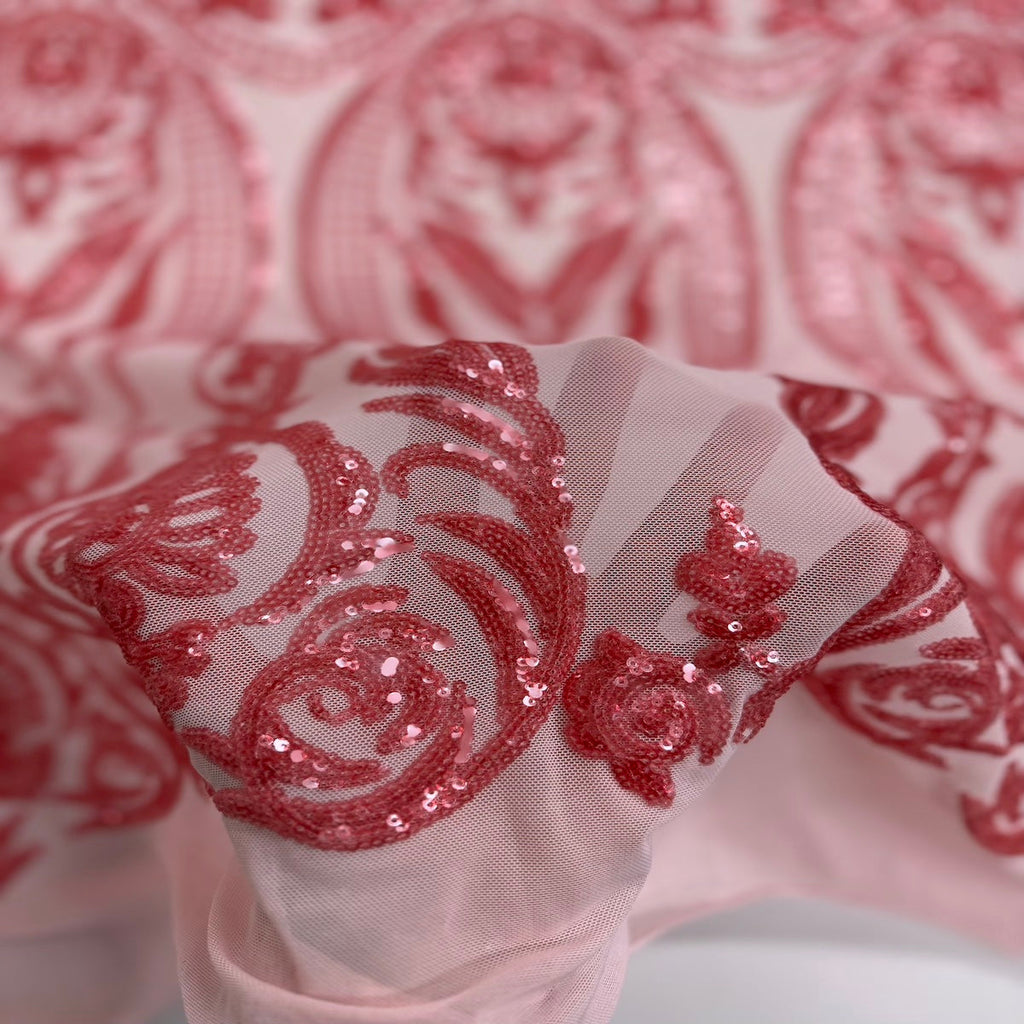 Catina Damask Stretch Sequins Fabric