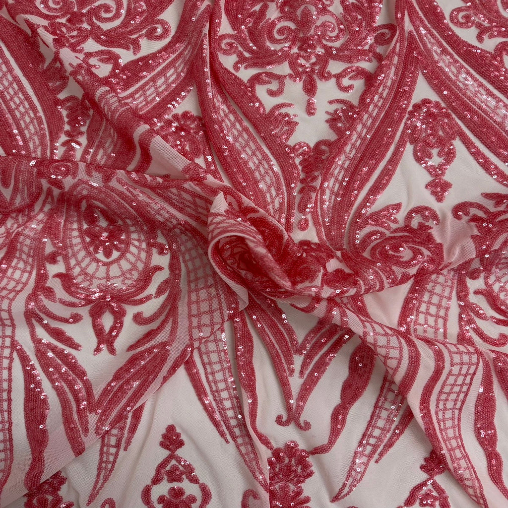 Catina Damask Stretch Sequins Fabric