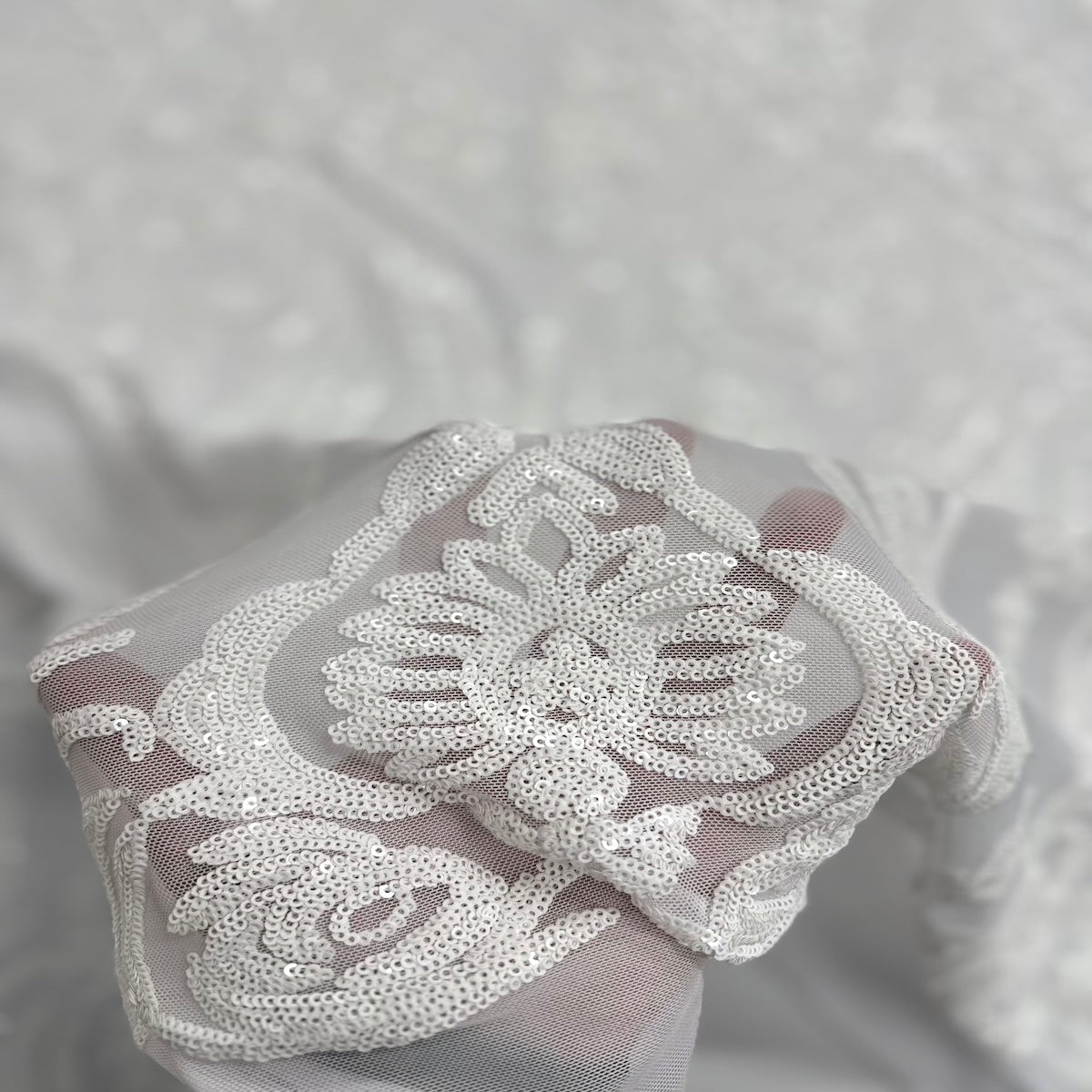 Catina Damask Stretch Sequins Fabric