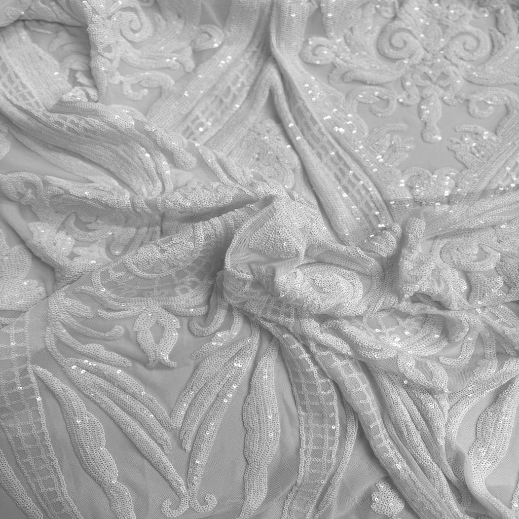 Catina Damask Stretch Sequins Fabric