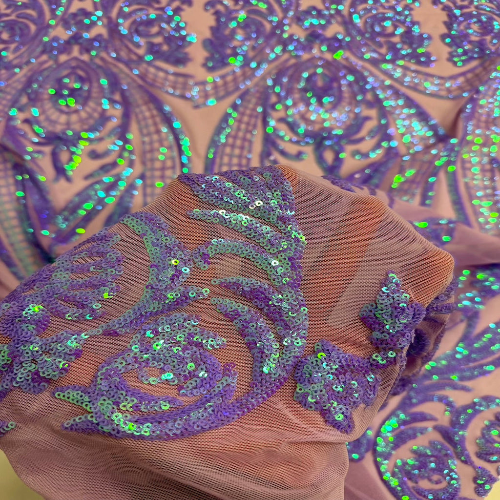 Catina Damask Stretch Sequins Fabric