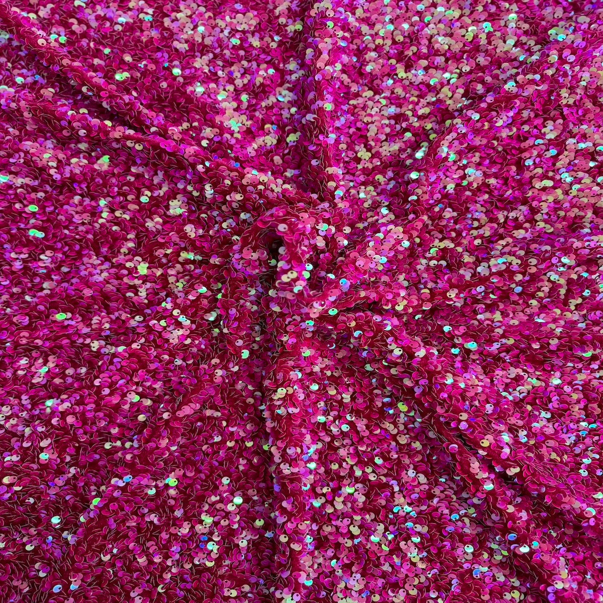 Sequins Embroidered Stretch Velvet Rodeo Fabric