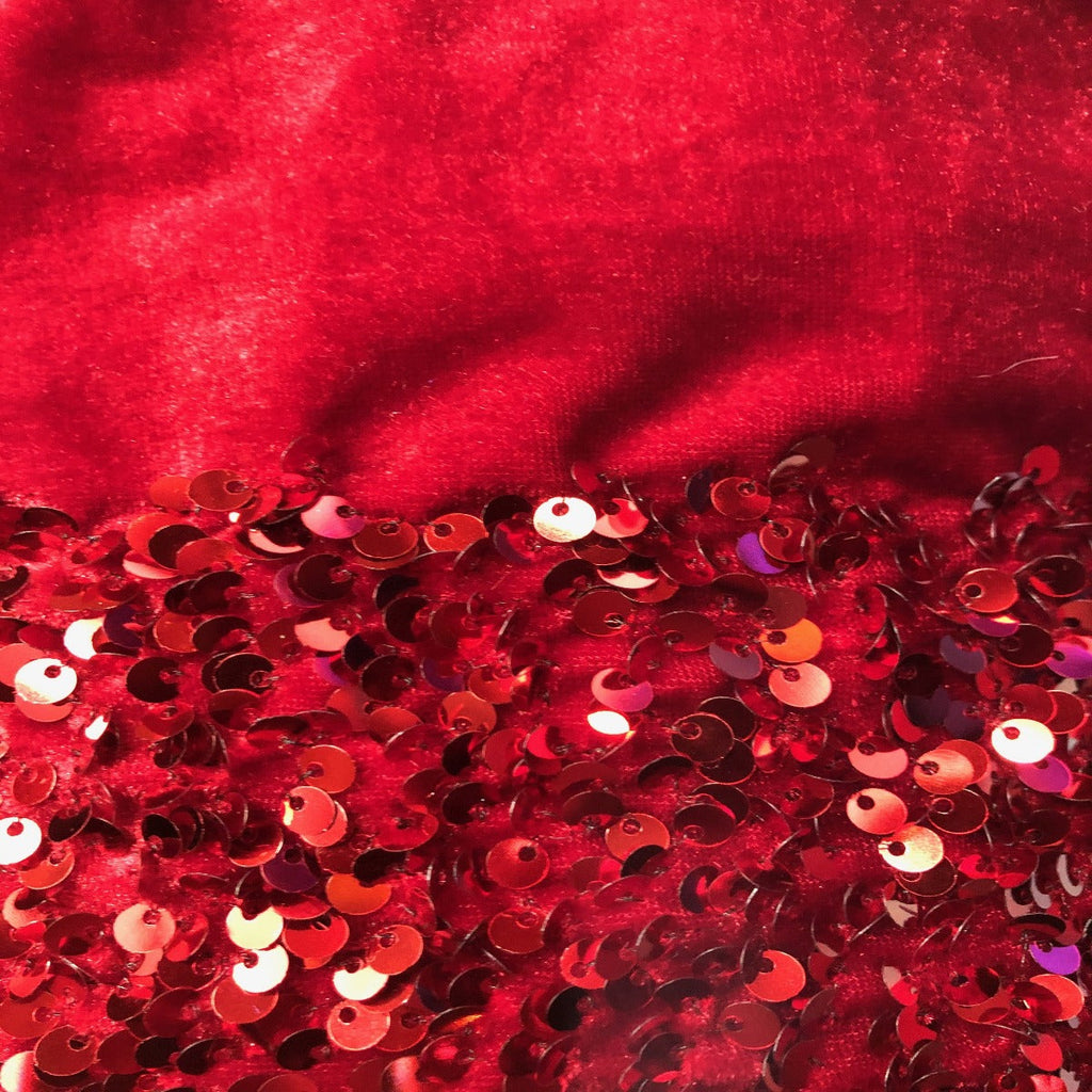 Sequins Embroidered Stretch Velvet Rodeo Fabric