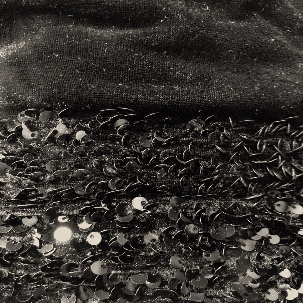 Sequins Embroidered Stretch Velvet Rodeo Fabric