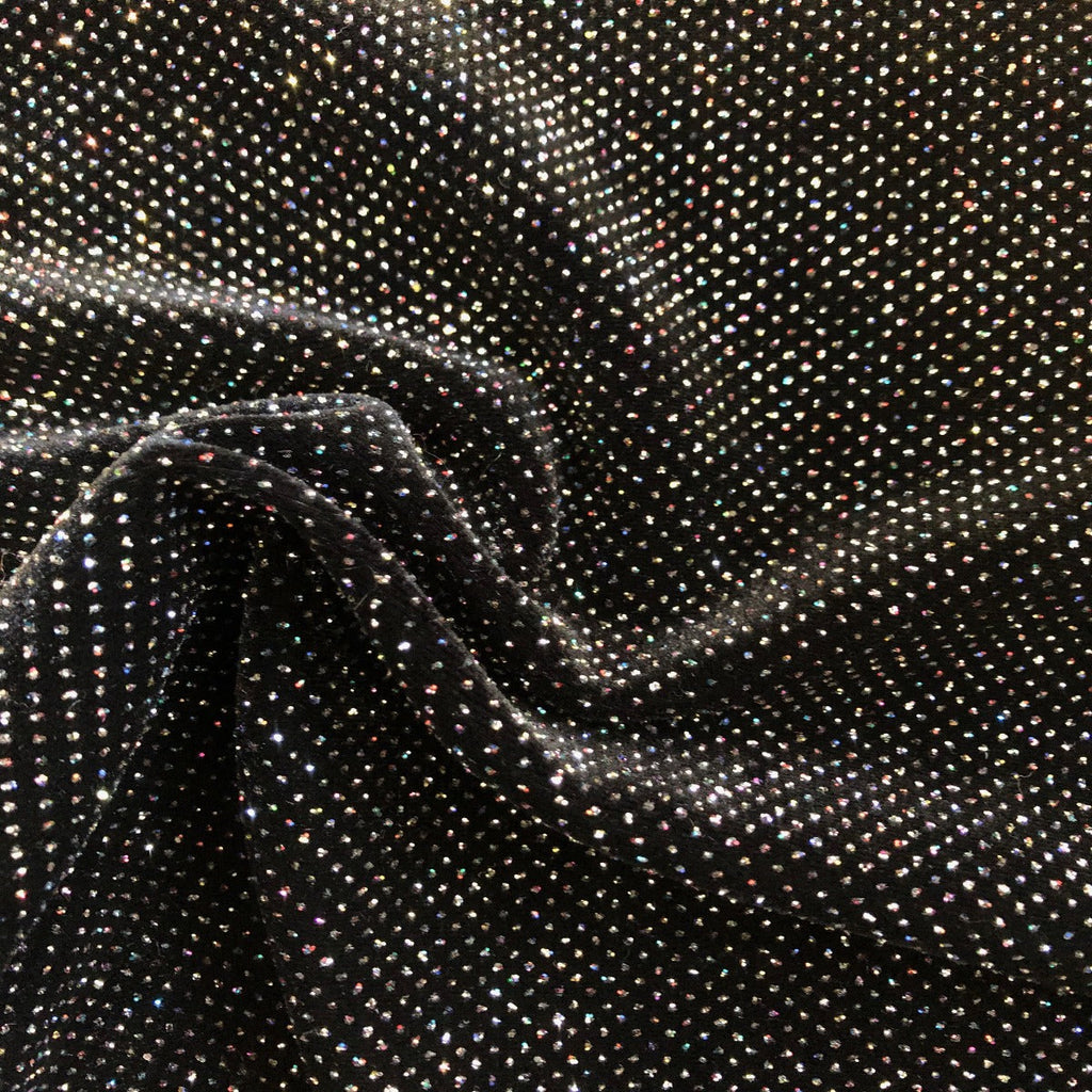 Sparkle Glitter Lurex Stretch Velvet Fabric