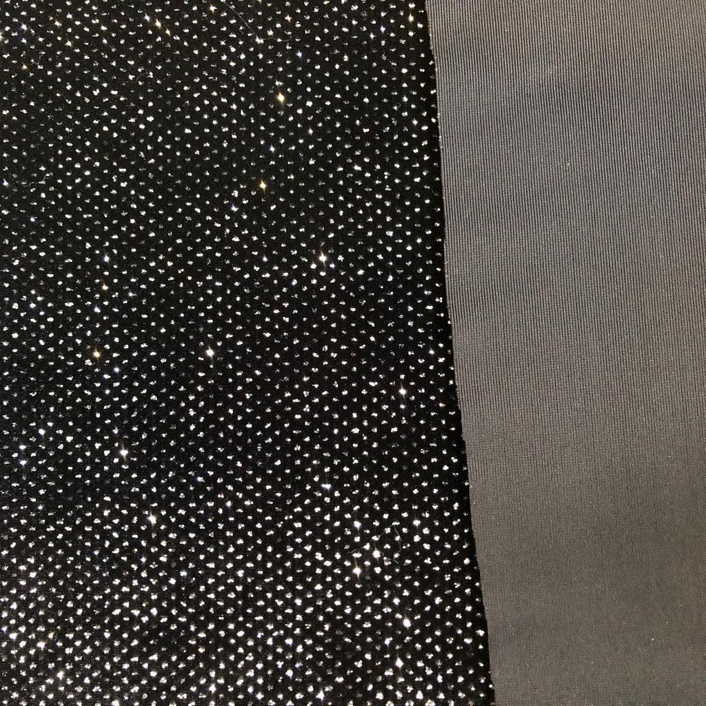 Sparkle Glitter Lurex Stretch Velvet Fabric
