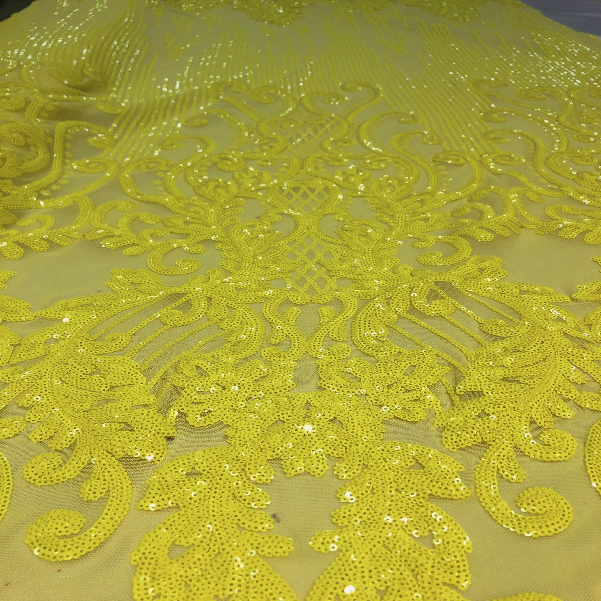 Alta Striped Damask Stretch Sequins Fabric