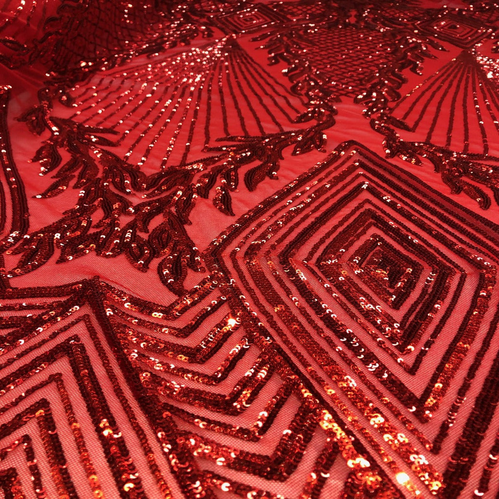 Alpica Geometric Stretch Sequins Fabric