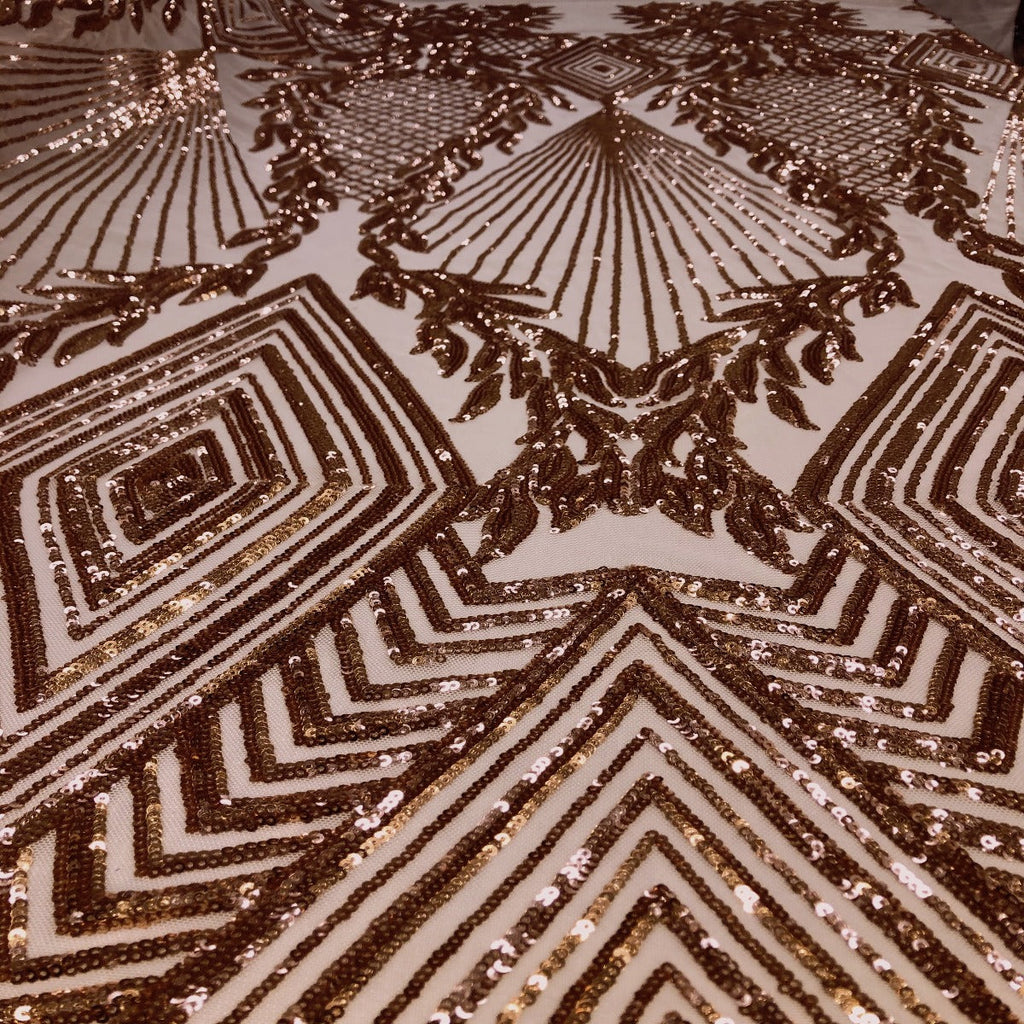 Alpica Geometric Stretch Sequins Fabric