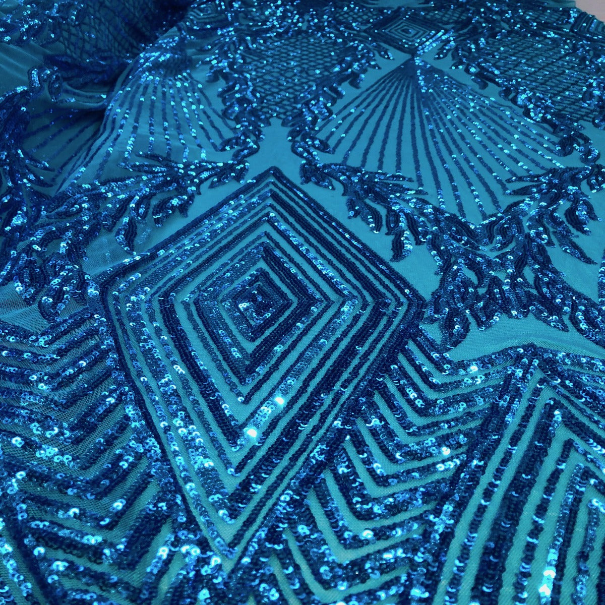 Alpica Geometric Stretch Sequins Fabric