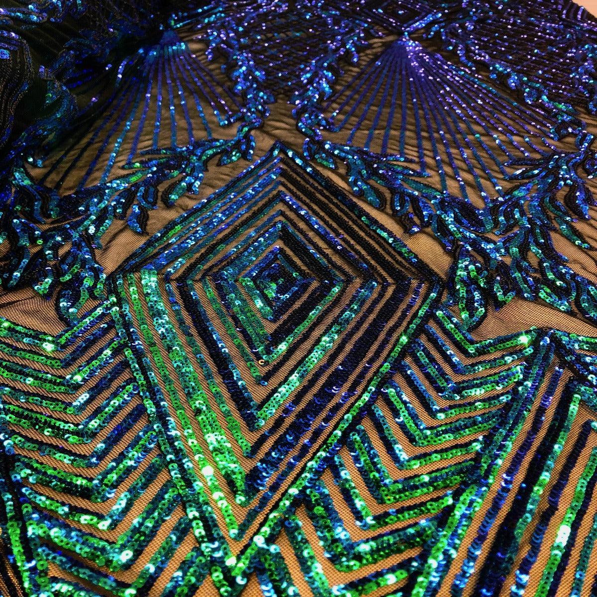 Alpica Geometric Stretch Sequins Fabric
