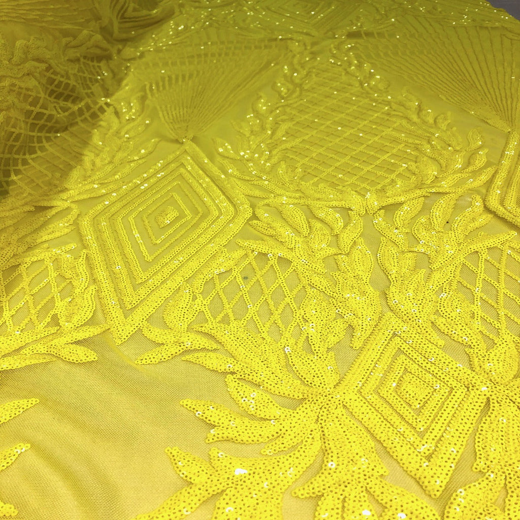 Alpica Geometric Stretch Sequins Fabric