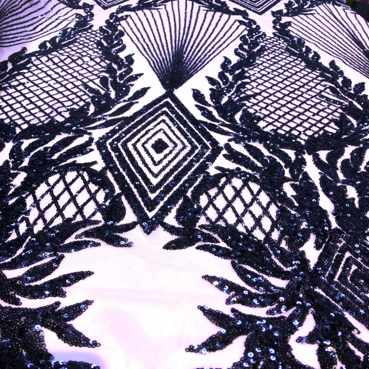 Alpica Geometric Stretch Sequins Fabric