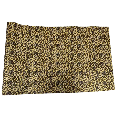 Leopard Print Glitter Canvas Vinyl Fabric