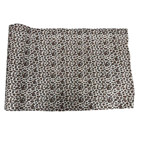 Leopard Print Glitter Canvas Vinyl Fabric