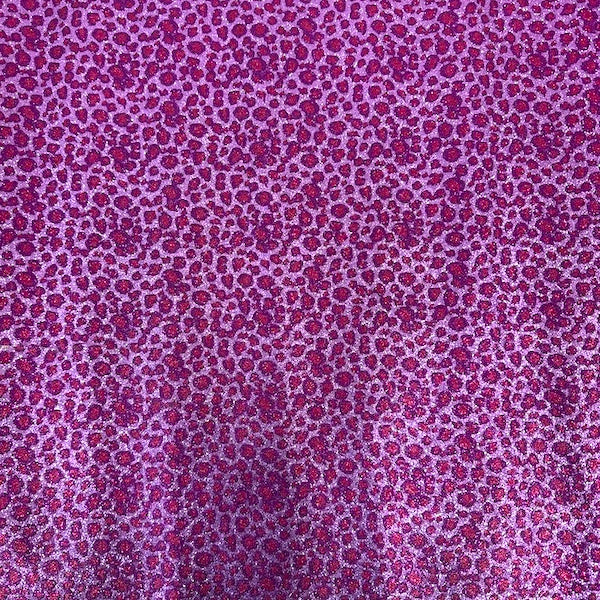 Leopard Print Glitter Canvas Vinyl Fabric