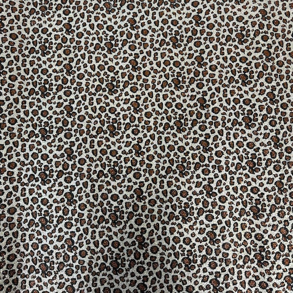 Leopard Print Glitter Canvas Vinyl Fabric