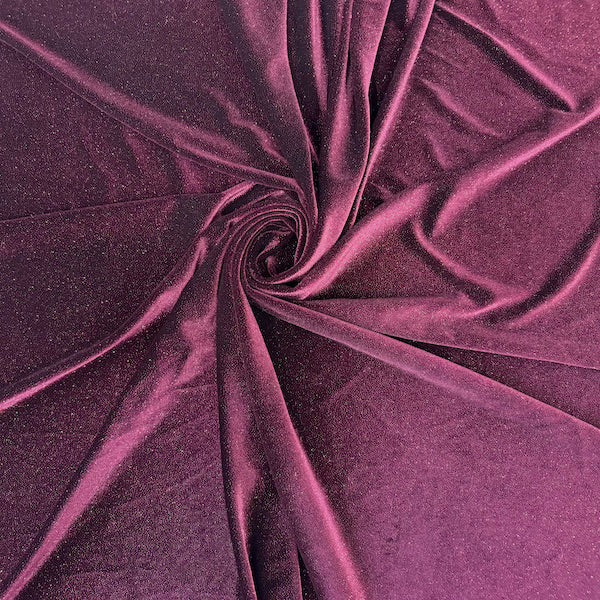 Misty Glitter Stretch Velvet Spandex Fabric