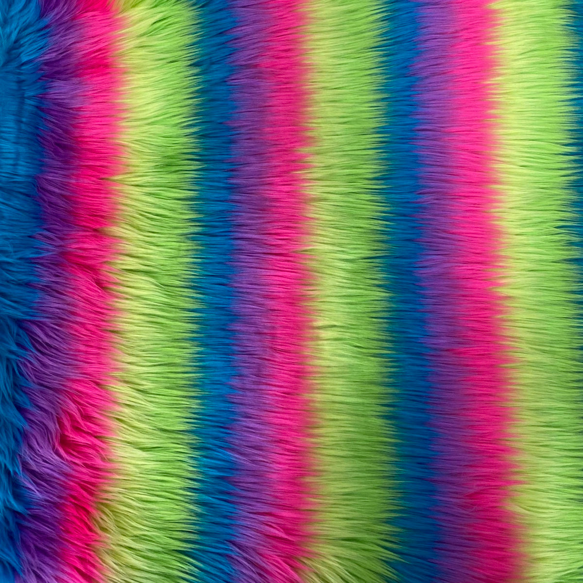 Striped Long Pile Faux Fur Fabric